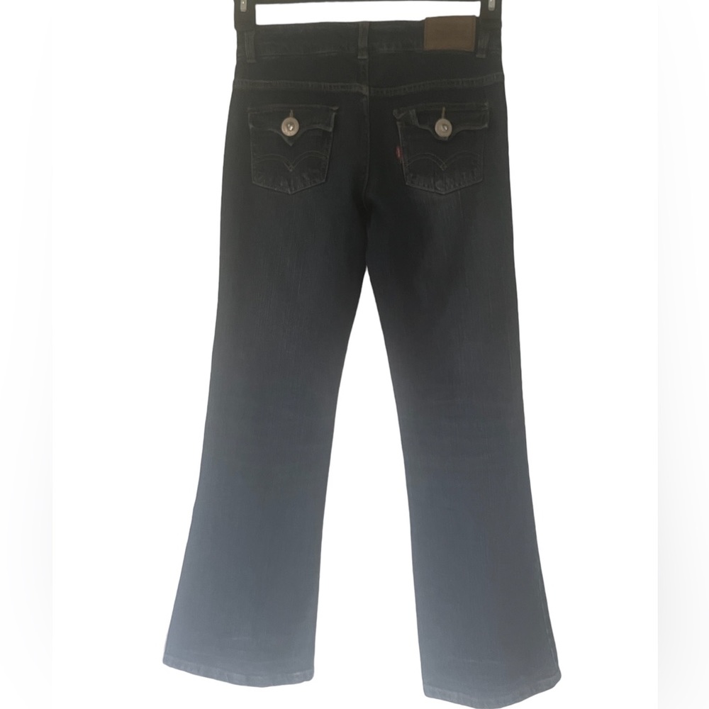 Levi's Vintage Girls Dark Denim High-Waisted Button-Button Fly Jeans Size 12 Reg - Picture 10 of 10